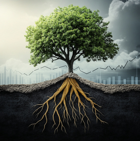Investment growth symbol tree